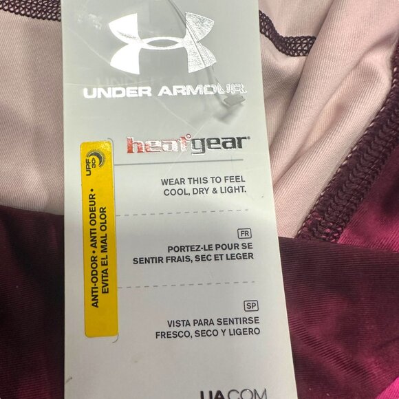 NWT Under Armour Womens L HeatGear Leggings Compression Capri Pink Tie Dye - Picture 9 of 16